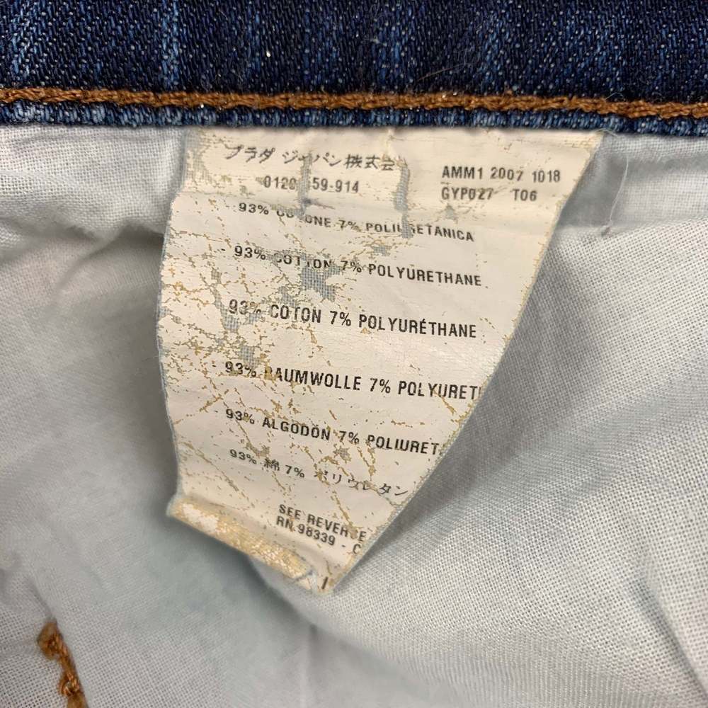 MIU MIU Indigo Wash Cotton Polyurethane Jeans - Picture 3 of 4